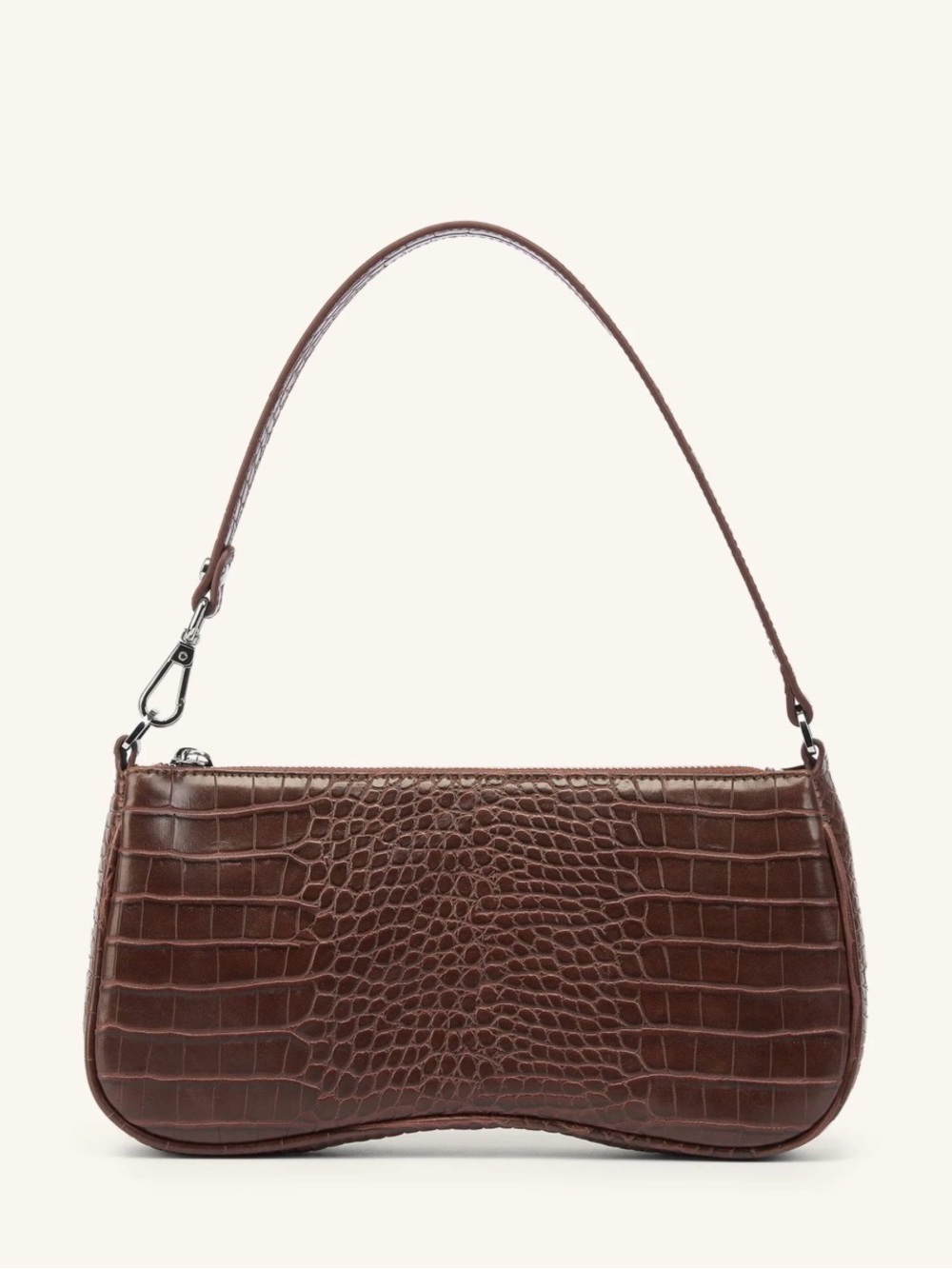 JW PEI Croc-Embossed Brown Shoulder Bag